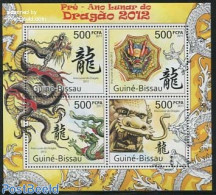 Guinea Bissau 2012 Year Of The Dragon 4v M/s, Mint NH, Various - New Year - Nouvel An