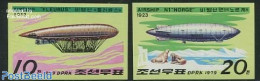 Korea, North 1979 Zeppelins 2v, Imperforated, Mint NH, Nature - Transport - Sea Mammals - Zeppelins - Zeppeline