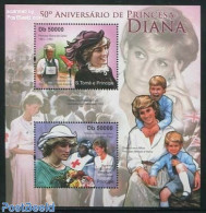 Sao Tome/Principe 2011 Princess Diana 2v M/s, Mint NH, Health - History - Red Cross - Charles & Diana - Kings & Queens.. - Red Cross