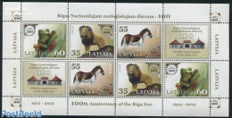 Latvia 2012 100 Years National Zoo 2x4v M/s, Mint NH, Nature - Animals (others & Mixed) - Cat Family - Frogs & Toads -.. - Sonstige & Ohne Zuordnung