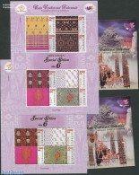 Indonesia 2012 Traditional Textile Special Pack With 4 S/s (2 Imperforated), Mint NH, Various - Textiles - Tessili