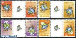 Netherlands Antilles 2006 Child Welfare 4v Gutter Pairs, Mint NH, Transport - Various - Ships And Boats - Maps - Ships