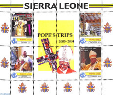 Sierra Leone 2006 Popes Trips 4v M/s, Mint NH, Religion - Pope - Religion - Pausen