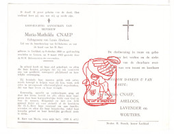 DP Maria Mathilda Cnaep ° Leefdaal Bertem 1900 † Leuven 1963 X Louis Abeloos // Lavender Wouters - Andachtsbilder
