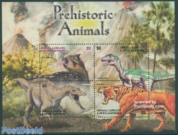 Grenada Grenadines 2005 Preh. Animals 4v M/s, Psitticosaurus, Mint NH, Nature - Prehistoric Animals - Prehistorics