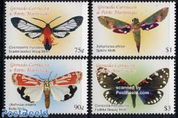 Grenada Grenadines 2005 Moth 4v, Cosmosoma Myrodora, Mint NH, Nature - Butterflies - Grenade (1974-...)