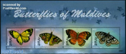 Maldives 2009 Butterflies 4v M/s, Mint NH, Nature - Butterflies - Malediven (1965-...)