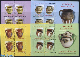 Romania 2007 Ceramics 4 M/s, Mint NH, Art - Art & Antique Objects - Ceramics - Nuovi