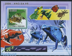 Sao Tome/Principe 2008 Frogs S/S, Mint NH, Nature - Frogs & Toads - Reptiles - Sao Tomé E Principe