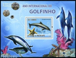 Sao Tome/Principe 2008 Dolphins S/s, Mint NH, Nature - Sea Mammals - Sao Tome And Principe