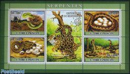 Sao Tome/Principe 2007 Snakes 4v M/s, Mint NH, Nature - Cat Family - Reptiles - Snakes - Sao Tome And Principe