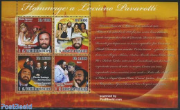 Sao Tome/Principe 2007 Luciano Pavarotti 4v M/s, Mint NH, Performance Art - Music - Musique