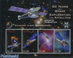 Tuvalu 2008 Space, Chandra X-Ray Observatory 4v M/s, Mint NH, Transport - Space Exploration - Autres & Non Classés