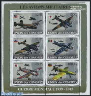 Comoros 2008 W.W. II Planes 6v M/s, Mint NH, History - Transport - World War II - Aircraft & Aviation - WO2