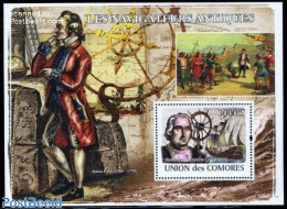 Comoros 2008 Explorers S/s, Mint NH, History - Transport - Explorers - Ships And Boats - Erforscher