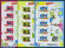 France 2009 Looney Tunes S-a, 3 M/s, Mint NH, Nature - Cats - Rabbits / Hares - Art - Comics (except Disney) - Unused Stamps