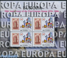 Gambia 2005 Europe 4v M/s, Mint NH, History - Europa Hang-on Issues - Stamps On Stamps - Europäischer Gedanke