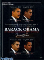 Guyana 2009 Barack Obama 4v M/s, Mint NH, History - American Presidents - Guyana (1966-...)