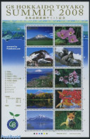 Japan 2008 G8 Summit Hokkaido 10v M/s, Mint NH, Nature - Sport - Animals (others & Mixed) - Flowers & Plants - Mountai.. - Unused Stamps