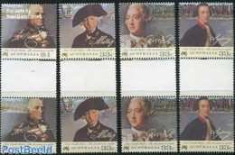 Australia 1986 First Colonies 4v, Gutter Pairs, Mint NH, History - Neufs