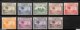 Maldives 1950 Definitives 9v, Unused (hinged), Transport - Ships And Boats - Bateaux