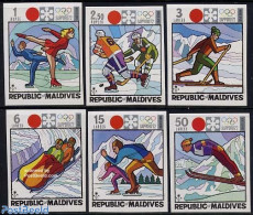 Maldives 1972 Olympic Games 6v Imperforated, Mint NH, Sport - Olympic Winter Games - Maldive (1965-...)