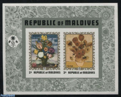 Maldives 1973 Flower Paintings S/s Imperforated, Mint NH, Nature - Flowers & Plants - Maldive (1965-...)