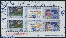 New Zealand 1986 Stockholmia, Health M/s, Mint NH, Philately - Art - Children Drawings - Unused Stamps