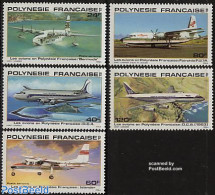 French Polynesia 1979 Aeroplanes 5v, Mint NH, Transport - Aircraft & Aviation - Neufs