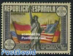 Spain 1938 US Constitution 1v, Mint NH, History - Flags - Art - Sculpture - Unused Stamps