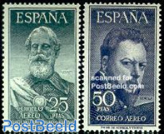 Spain 1953 Airmail Definitives 2v, Mint NH, History - Explorers - Art - Self Portraits - Nuovi