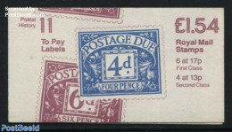 Great Britain 1984 Def. Booklet, Postage Due, Selvedge At Left, Mint NH, Stamp Booklets - Stamps On Stamps - Zonder Classificatie