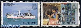Kiribati 1987 Communication 2v SPECIMEN, Mint NH, Science - Transport - Telecommunication - Ships And Boats - Télécom