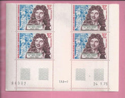 NOUVELLE CALEDONIE ET DEPENDANCES   Poste Aerienne  Blocs De 4 Timbres  50 Fr  Coin Date  1973 MOLIERE - Ungebraucht