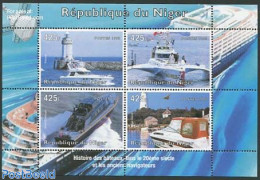 Niger 1998 Sailing History 4v M/s, Mint NH, Transport - Various - Ships And Boats - Lighthouses & Safety At Sea - Bateaux