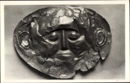 CPA Athen, Griechenland, Nationalmuseum, Maske Von Mykene - Grèce