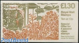 Great Britain 1987 Definitives Booklet, Selvedge At Right, Mint NH, Nature - Gardens - Stamp Booklets - Unused Stamps