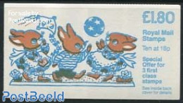 Great Britain 1986 Definitives Booklet, Rabbits, Selvedge At Right, Mint NH, Nature - Various - Rabbits / Hares - Stam.. - Unused Stamps