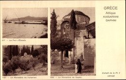 CPA Kesariani Athen Griechenland, Daphni, Kloster Kaisariani, Hafen - Grèce