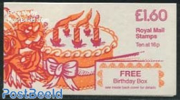 Great Britain 1983 Birthday Box Booklet, Selvedge At Right, Mint NH, Stamp Booklets - Unused Stamps