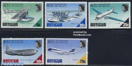 Antigua & Barbuda 1970 Air Services 5v, Mint NH, Transport - Aircraft & Aviation - Avions