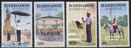 Barbados 1985 150 Years Police 4v, Mint NH, Nature - Various - Dogs - Horses - Police - Politie En Rijkswacht