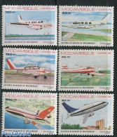 Mozambique 1987 Aeroplanes 6v, Mint NH, Transport - Aircraft & Aviation - Avions