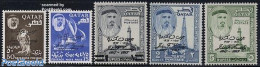 Qatar 1964 Death Of J.F. Kennedy 5v, Mint NH, History - Nature - Transport - American Presidents - Birds - Ships And B.. - Bateaux