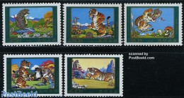 Korea, North 1985 Fairy Tales 5v, Mint NH, Nature - Cat Family - Hedgehog - Fairytales - Contes, Fables & Légendes