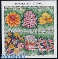 Liberia 1997 Flowers 6v M/s, Dahlia, Mint NH, Nature - Flowers & Plants - Autres & Non Classés