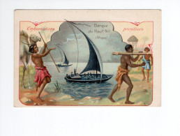 Chromo Africa Barque Du Haut-Nil Egypte Egypt Nubie  Embarcations Primitives 105 X 70 Mm TB Bon Point Pub SALVY - Andere & Zonder Classificatie