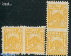 Tunisia 1944 30c Yellow, 2 Pairs Imperforated Between Stamps, Mint NH, Nature - Trees & Forests - Rotary, Lions Club