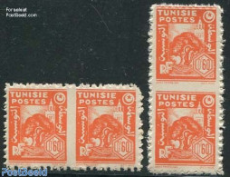 Tunisia 1944 60c Orange, 2 Pairs, Imperforated Between Stamps, Mint NH, Nature - Various - Trees & Forests - Errors, M.. - Rotary, Lions Club