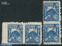 Tunisia 1944 1.50F, 2 Pairs Imperforated Between Stamps, Mint NH, Nature - Various - Trees & Forests - Errors, Misprin.. - Rotary, Lions Club